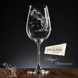 Кристална чаша за вино с елементи Swarovski - Адела