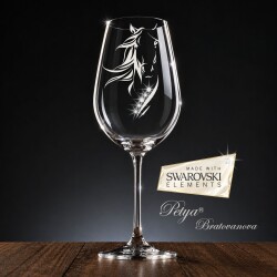 Кристална чаша за вино с елементи Swarovski - Селест