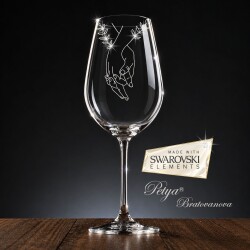 Кристална чаша за вино с елементи Swarovski - Ева