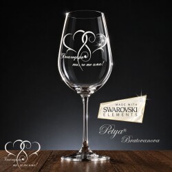 Гравирана чаша с елементи Swarovski - Благодарност