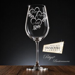 Гравирана чаша с елементи Swarovski - "Вяра, Надежда, Любов"