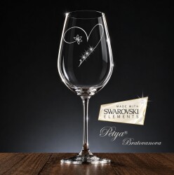 Гравирана чаша с елементи Swarovski - Нежност