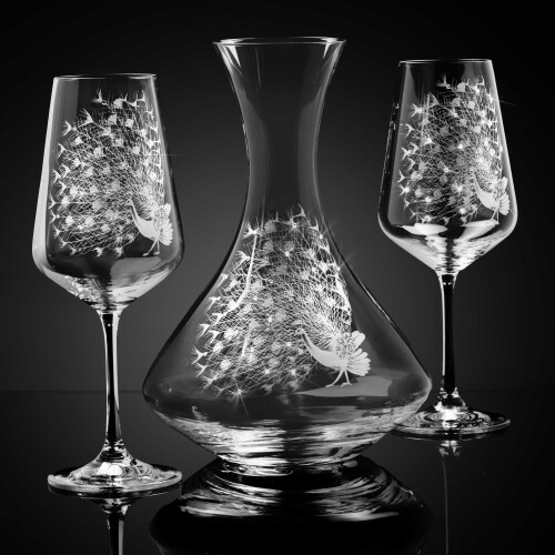 Комплект Паун – декантер и чаши за вино