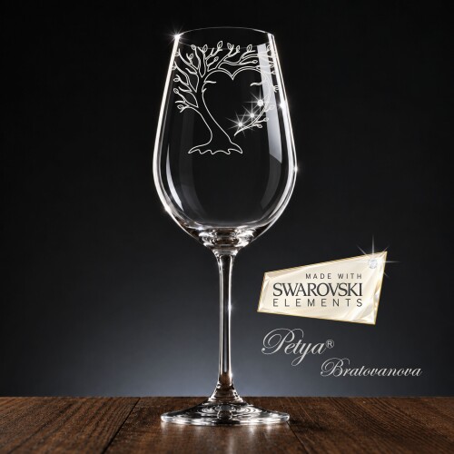 Кристална чаша за вино с елементи Swarovski - Ирис