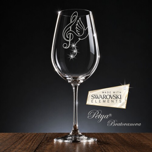Кристална чаша за вино с елементи Swarovski - Сиена