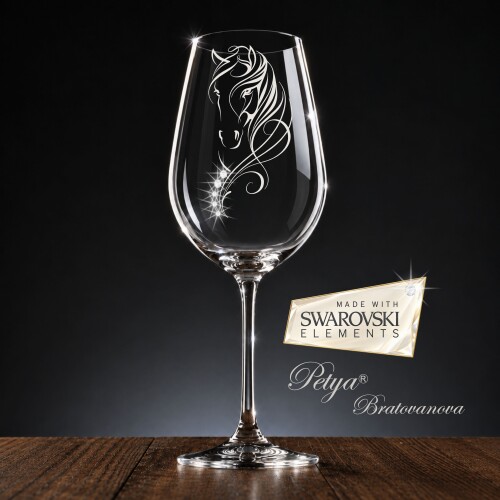 Кристална чаша за вино с елементи Swarovski - Ария