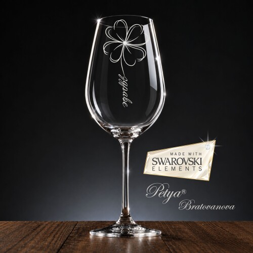 Кристална чаша за вино с елементи Swarovski - Амира